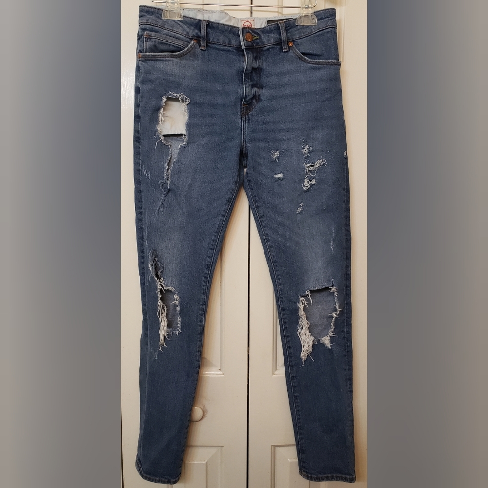 ASOS HEAVY DISTRESSED REMO JEANS 32/32